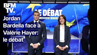 Européennes le premier débat entre Jordan Bardella et Valérie Hayer en intégralité [upl. by Phippen]