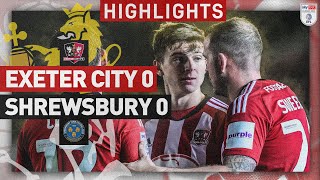 HIGHLIGHTS Exeter City 0 Shrewsbury Town 0 281123 EFL Sky Bet League One [upl. by Cima]