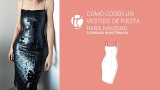 DIY Vestido de fiesta para Navidad o NocheVieja  Cómo coser una tela de lentejuelas [upl. by Otit]