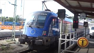 quot30 Jahre Europäischer Binnenmarktquot ÖBBEuroCity mit 2x ÖBBLok in Ulm Hbf EC112212 FrankfurtM [upl. by Ettennat939]