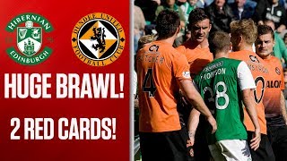 Double red card sparks mass brawl Hibernian 11 Dundee United 17082013 [upl. by Tuttle]