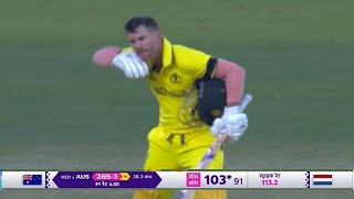 David Warner Pushpa Style Celebration after Century against Netherlands [upl. by Mackay392]