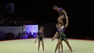 Spelthorne  Gold  Senior Mens Group  Acrobatic Gymnastics 2017 [upl. by Htidra689]