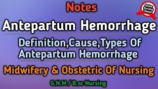 Antepartum Hemorrhage In Hindi  APH  APH Lecture In Hindi [upl. by Mont]