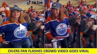 Oilers fan flashes crowd  oilers fan flashes crowd unedited video  edmonton oilers fan flash video [upl. by Rolyt]