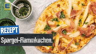 SpargelFlammkuchenRezept  Flammkuchen mit Spargel und Schinken selber machen [upl. by Martijn]