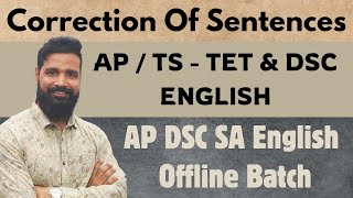 Correction of sentences  Ap Dsc SA English Offline batch  jansenglishacademy [upl. by Ching976]