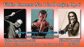 Paganini Violin Concerto No 1 Friedman amp Hendl 1962 パガニーニ ヴァイオリン協奏曲第1番 フリードマン [upl. by Eng269]