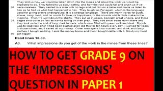 EDUQAS GCSE English Language Paper 1 IMPRESSIONS question OBED [upl. by Stortz]