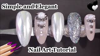 Simple and Elegant Nail Design TUTORIAL  Chrome nail art idea  press on nails [upl. by Kiki]