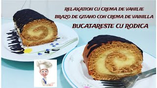 RULADA SIMPLA SI RAPIDA  RECETA BRAZO DE GITANO CON CREMA PASTELERA [upl. by Atrim]