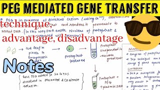 PEG mediated gene transfer Notes 📝😎😎 [upl. by Lletnohs]