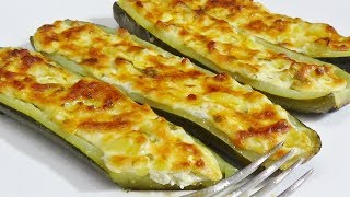 Zucchine al forno ripiene di ricotta [upl. by Nnairol]