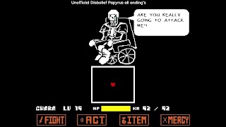 Unofficial Disbelief Papyrus all endings [upl. by Yovonnda]