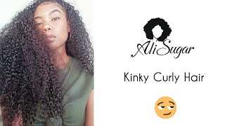 Ali Sugar Virgin Kinky Curly Hair Review [upl. by Enelaehs]