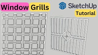 How To Make Window Grill In Sketchup  Window Grill Designs  sketchup [upl. by Hearsh]