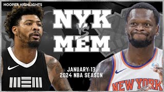 Memphis Grizzlies vs New York Knicks Full Game Highlights  Jan 13  2024 NBA Season [upl. by Cathryn]