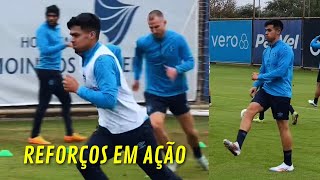 PRIMEIRO TREINO DE MIGUEL MONSALVE MATÍAS AREZO E ALEXANDER ARAVENA NO GRÊMIO [upl. by Jaquelyn]