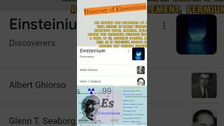 Discovery of Einsteinium chemistry shortvideo [upl. by Elocim]