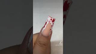 How To Blood Splatter French Tip  Easy Halloween Nail Art  Acrylic Nails [upl. by Weinman978]