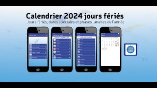 Calendrier 2024 jours fériés [upl. by Eniad]