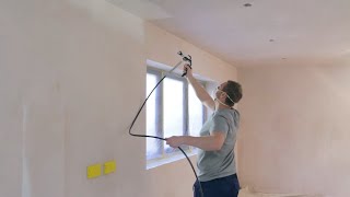 How to spray paint walls and ceilings different colours with an Airless paint sprayer  WAGNER [upl. by Yelram]