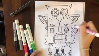 Design and Draw a Totem Pole [upl. by Nakada]