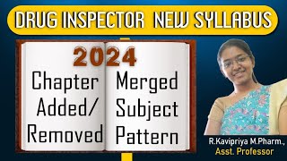 Drug Inspector Syllabus 2024New Syllabus [upl. by Pavier]