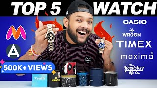 Top 5 Best Budget Watch For Men 🔥 Watch Haul Review 2023  Casio Timex Maxima  ONE CHANCE [upl. by Eelam]