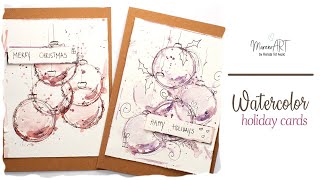 Watercolor holiday cards  Christmas cards [upl. by Alba]