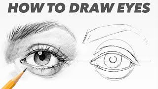 HOW TO Draw Realistic Eyes  Top 3 Trick Tips To Improve [upl. by Akilam]