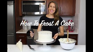 How To Frost A Cake  A Beginners Guide  CHELSWEETS [upl. by Anahsahs]