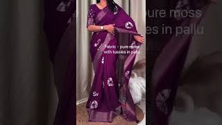 Pure moss saree with savroski work contact 9884792857 trending shorts batik [upl. by Asa]