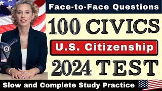 US Citizenship Test 20242025 Complete Practice Exam USCIS Interview Examen Ciudadania Americana [upl. by Kirwin146]