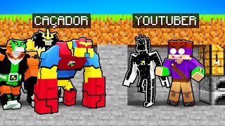 Desafio CAÇADOR vs YOUTUBER com OMNITRIX do BEN 10 no Minecraft [upl. by Couhp]