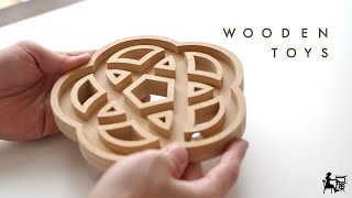 Wood marble toy 【DIY】あわじ結びのビー玉おもちゃ Scroll Saw Project [upl. by Catharine]