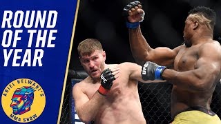 Stipe Miocic vs Francis Ngannou wins round of the year  Ariel Helwani’s MMA Show [upl. by Griffin]