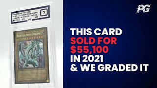 We Graded An Ultra Rare YUGIOH Grail Card The Blue Eyes White Dragon  1st Edition  From 2002 [upl. by Minnie758]