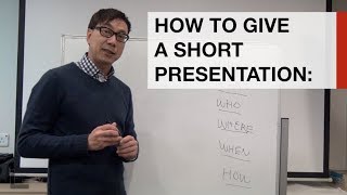 Learn how to give a 3 minute presentation in under 3 minutes [upl. by Schmitt]