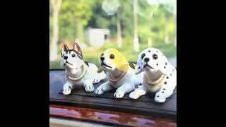 Doll Nodding Dog Shaking Head Resin Simulation Car Dog Toy Dashboard [upl. by Freddie183]