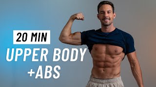 20 MIN UPPER BODY amp ABS WORKOUT At Home No Equipment [upl. by Ahseinat]