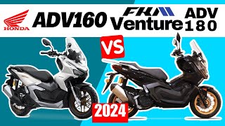 Honda ADV 160 vs FKM Venture ADV 180  Side By Side Comparison  Specs amp Price  2024 [upl. by Yraeht]