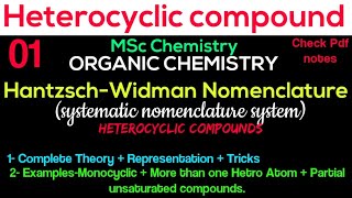 Hantzsch  Widman Nomenclature Systematic nomenclature For Heterocyclic compounds •MSc Chemistry• [upl. by Valsimot719]