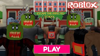 Roblox ESCAPE THE INFECTED SCHOOL Scary Obby WALKTHROUGH SPEEDRUN [upl. by Namlas6]