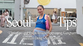 Seoul Tips  Clinic Spa and Shops Around Apgujeong Gangnam  Hannam Dong  Namdaemun  Camille Co [upl. by Llet]