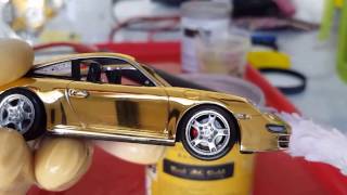 betzmann royal gold entchromen selber vergolden Modellauto Porsche [upl. by Alburga]