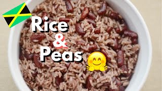 How To Make Jamaican Rice and Peas Recipe With Canned Kidney Beans l Simple Rice And Peas [upl. by Wolfgram]