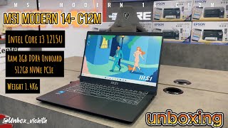 MSI Modern 14 C12M Unboxing [upl. by Elin]