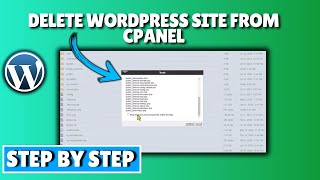 How to delete wordpress site from cpanel 2024 [upl. by Hi320]