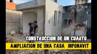 AMPLIACION DE UNA CASA TIPO INFONAVIT  CONSTRUYENDO UN CUARTO construccionampliaciónalbañileria [upl. by Llertal294]